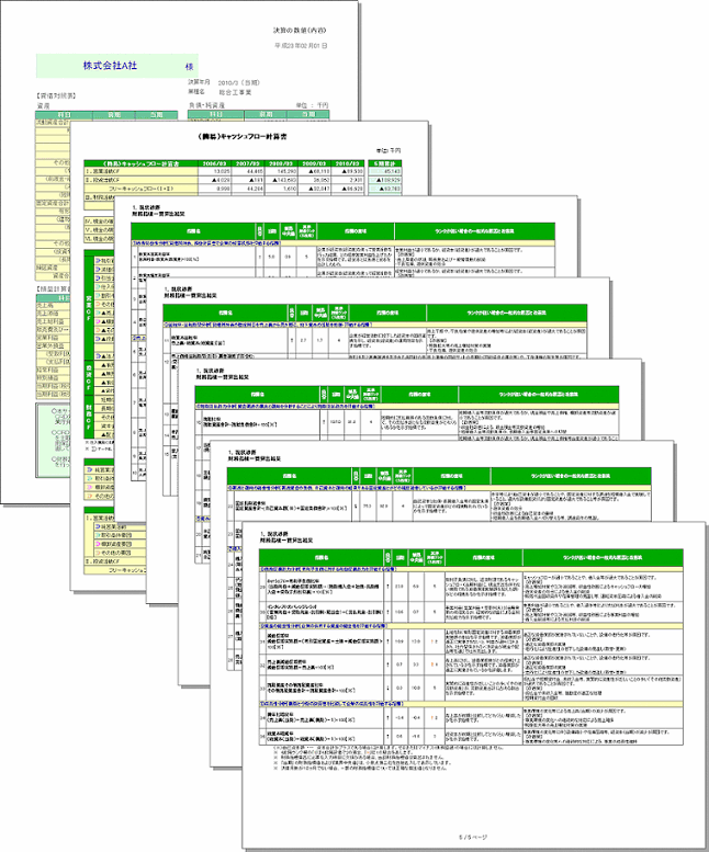 「財務診断レポート」（現状診断）見本