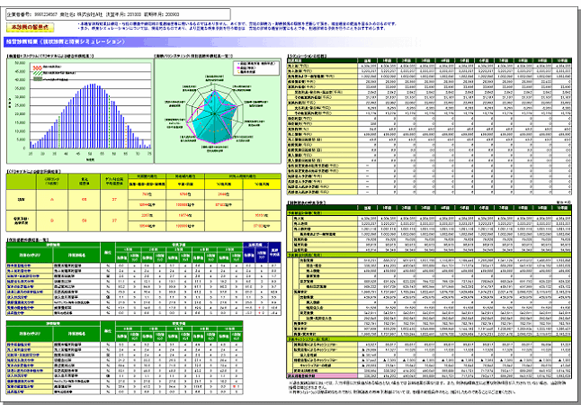 「財務診断レポート」（将来シミュレーション結果）見本